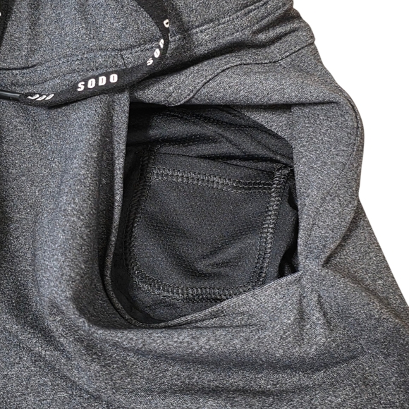 Sodo Mens Athletic Shorts Dark Gray Size Small - Picture 6 of 7